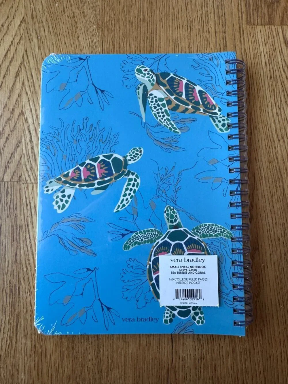 Vera Bradley Small Spiral Notebook Sea Turtles and Coral NWT